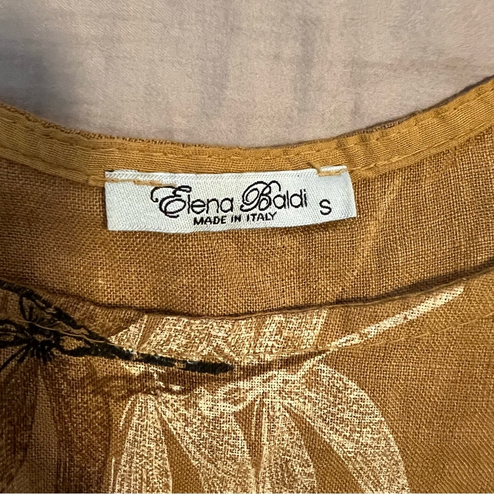 Elena Baldi Brown Dragonfly Print Top - Picture 2 of 4